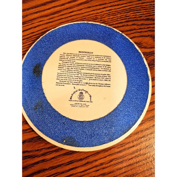 Vintage Staffordshire Pottery Trivet Depicting Monticello - Picture 4 of 5